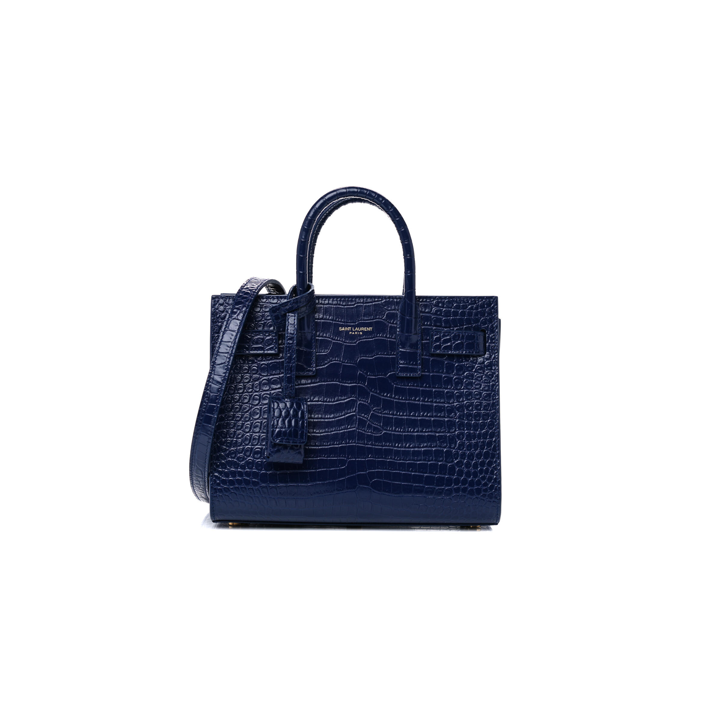 Y51 BLUE CROC EMBOSSED LEATHER NANO CLASSIC SAC DE JOUR TOTE 392035DND1N4150 (22*18*10.5cm) Master Quality